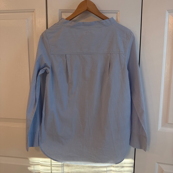 J. Crew Light Blue Striped Boat Neck Tunic Shirt, Size 2 - Picture 5 of 9